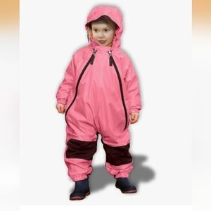 Box#21   Kids' Pink & Brown Tuffo Rain Suit Coveralls